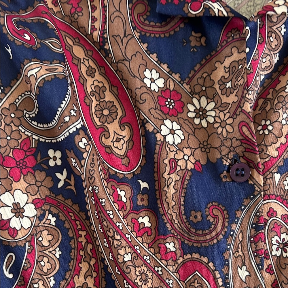 Vintage Paisley Print Long Sleeve Top - Picture 2 of 4